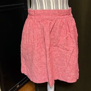 Loft Red linen mini Skirt small